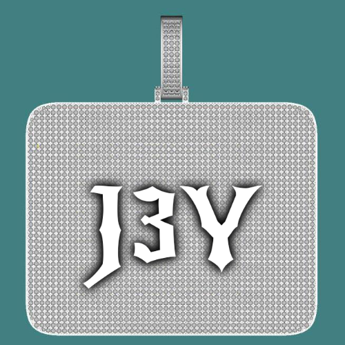 CUSTOM LETTER NECKLACE 3D BIG SQUARE