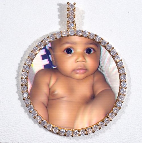 LARGE 3D CIRCLE CUSTOM PICTURE PENDANT