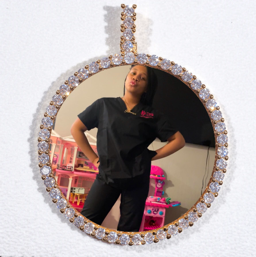 LARGE 3D CIRCLE CUSTOM PICTURE PENDANT