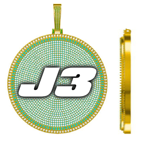 CUSTOM LETTER NECKLACE 3D BIG DISC