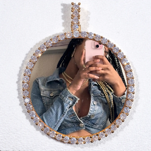 LARGE 3D CIRCLE CUSTOM PICTURE PENDANT