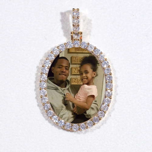 3D Oval Custom Picture Pendant
