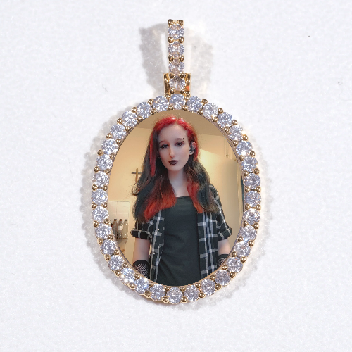 3D Oval Custom Picture Pendant