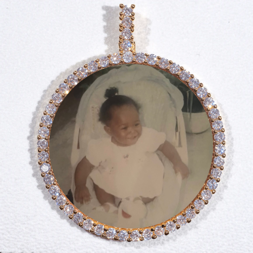 LARGE 3D CIRCLE CUSTOM PICTURE PENDANT