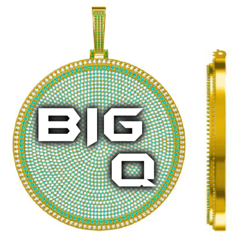 CUSTOM LETTER NECKLACE 3D BIG DISC