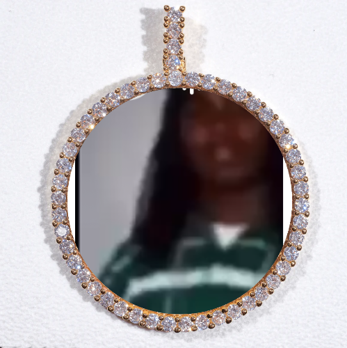 LARGE 3D CIRCLE CUSTOM PICTURE PENDANT