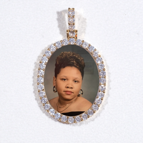3D Oval Custom Picture Pendant