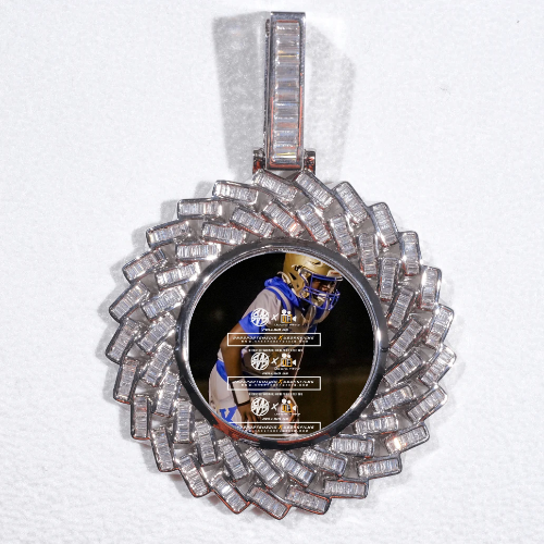 Large 3D Baguette Custom Picture Pendant