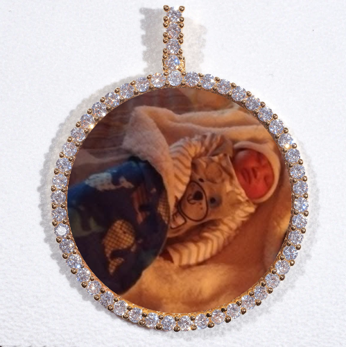 LARGE 3D CIRCLE CUSTOM PICTURE PENDANT