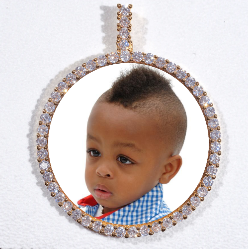 LARGE 3D CIRCLE CUSTOM PICTURE PENDANT