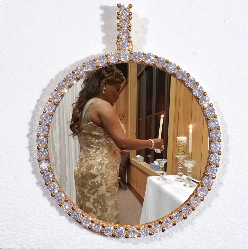 LARGE 3D CIRCLE CUSTOM PICTURE PENDANT