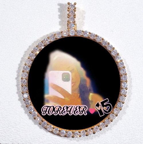LARGE 3D CIRCLE CUSTOM PICTURE PENDANT