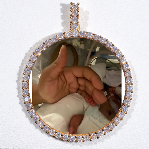 LARGE 3D CIRCLE CUSTOM PICTURE PENDANT