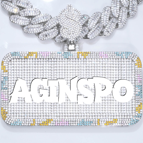 CUSTOM LETTER NECKLACE 3D COLORFUL SQUARE