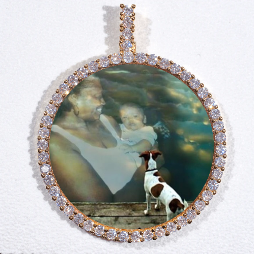 LARGE 3D CIRCLE CUSTOM PICTURE PENDANT