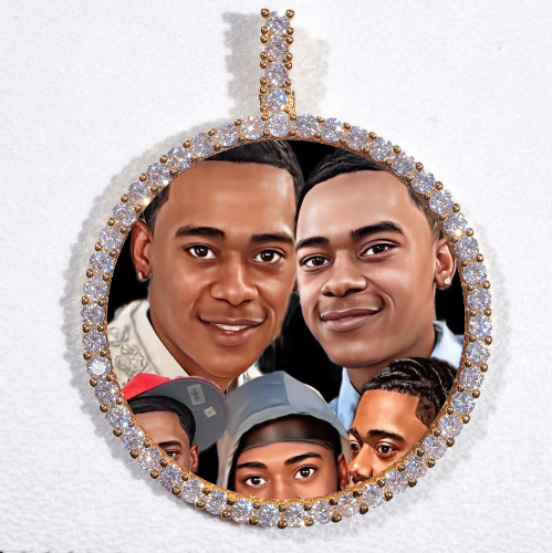 LARGE 3D CIRCLE CUSTOM PICTURE PENDANT