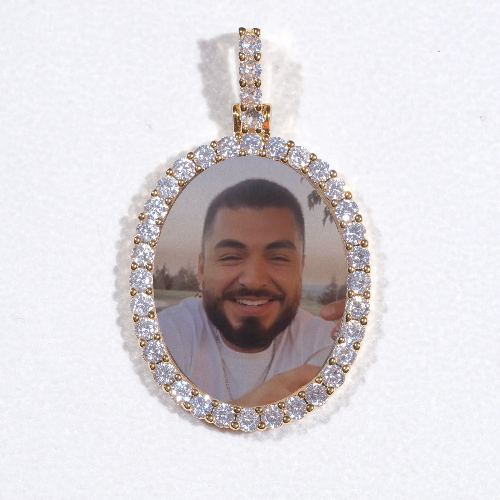 3D Oval Custom Picture Pendant