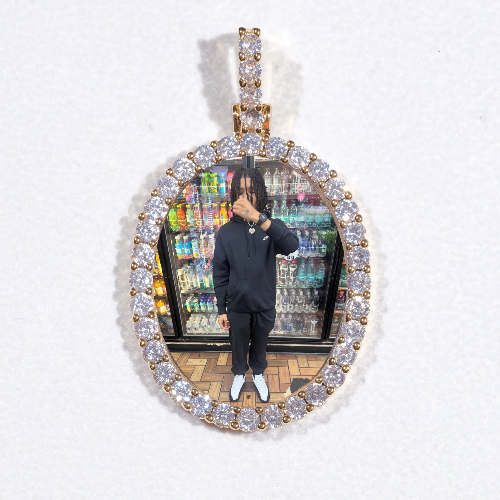 3D Oval Custom Picture Pendant