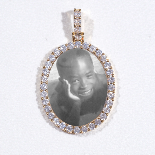 3D Oval Custom Picture Pendant