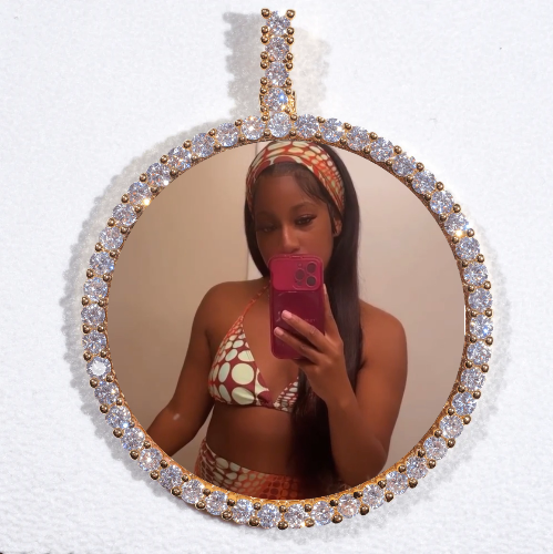 LARGE 3D CIRCLE CUSTOM PICTURE PENDANT