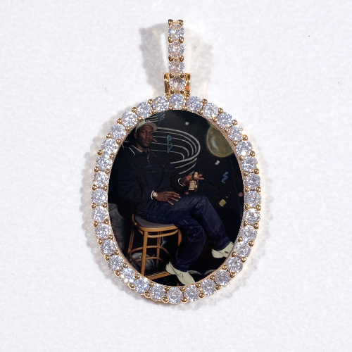 3D Oval Custom Picture Pendant