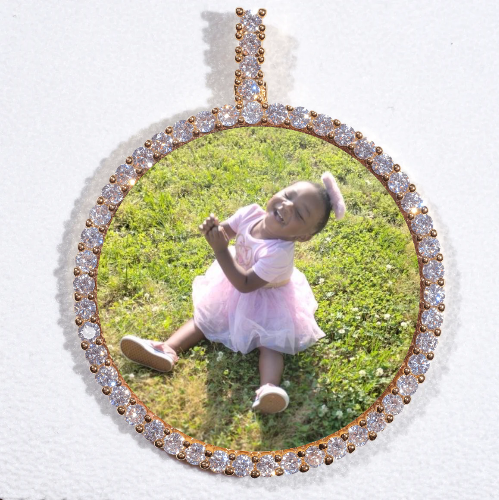 LARGE 3D CIRCLE CUSTOM PICTURE PENDANT