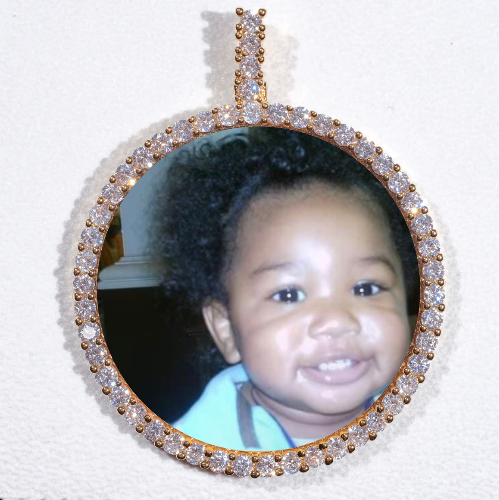 LARGE 3D CIRCLE CUSTOM PICTURE PENDANT