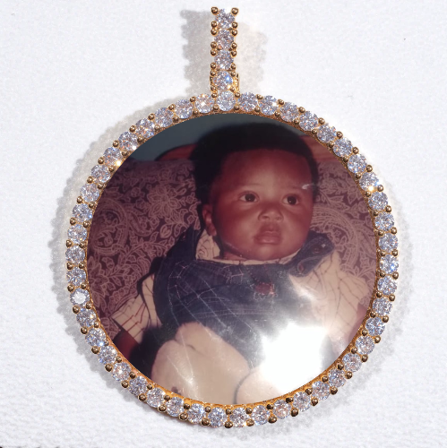 LARGE 3D CIRCLE CUSTOM PICTURE PENDANT