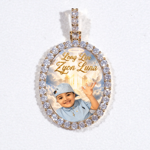 3D Oval Custom Picture Pendant