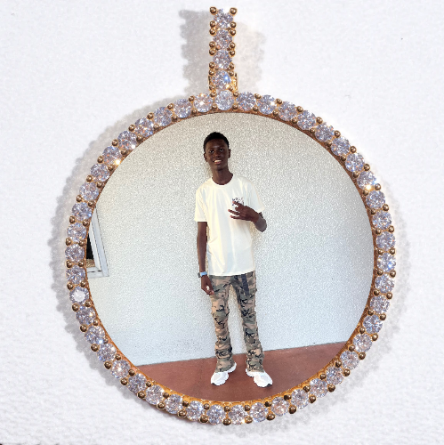 LARGE 3D CIRCLE CUSTOM PICTURE PENDANT