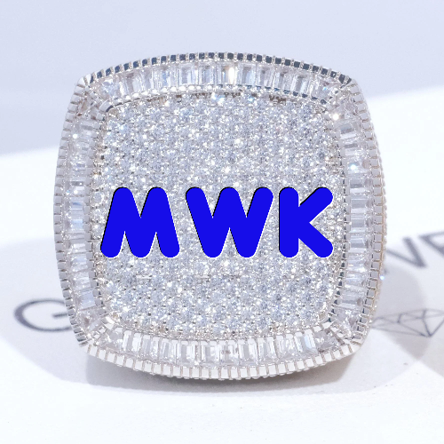 CUSTOM LETTER 3D ICED RING