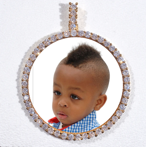 LARGE 3D CIRCLE CUSTOM PICTURE PENDANT