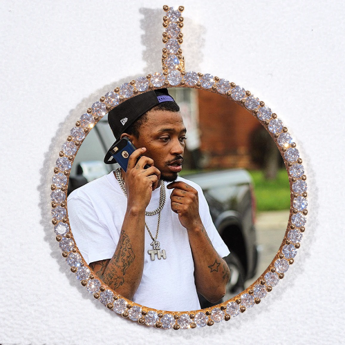 LARGE 3D CIRCLE CUSTOM PICTURE PENDANT
