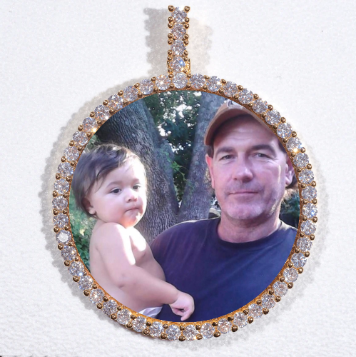 LARGE 3D CIRCLE CUSTOM PICTURE PENDANT