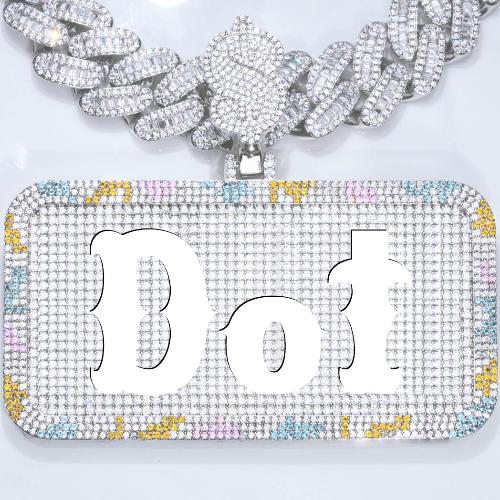 CUSTOM LETTER NECKLACE 3D COLORFUL SQUARE