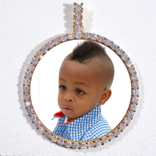 LARGE 3D CIRCLE CUSTOM PICTURE PENDANT