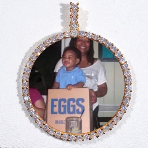 LARGE 3D CIRCLE CUSTOM PICTURE PENDANT