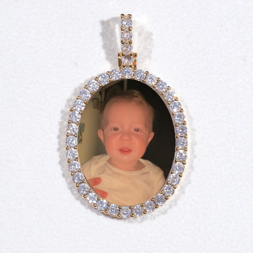 3D Oval Custom Picture Pendant