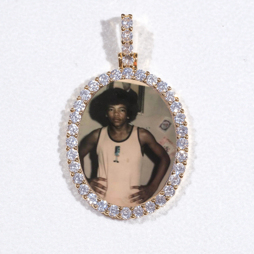 3D Oval Custom Picture Pendant