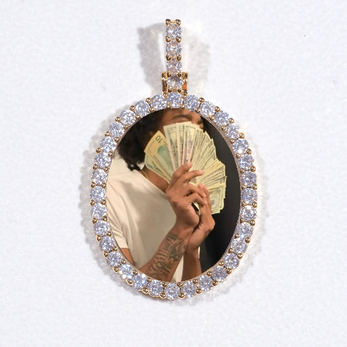 3D Oval Custom Picture Pendant
