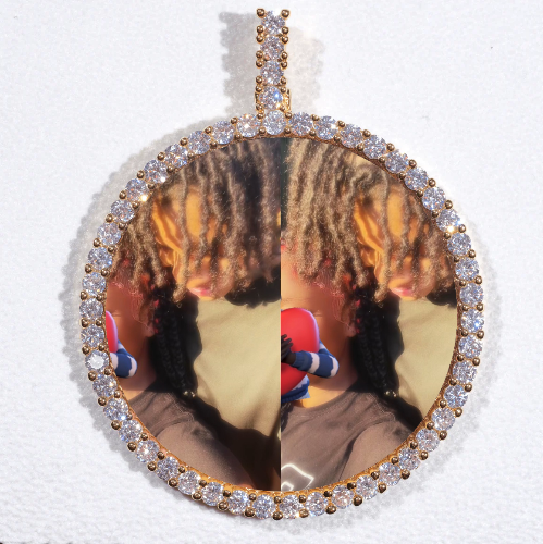 LARGE 3D CIRCLE CUSTOM PICTURE PENDANT