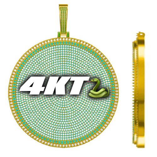 CUSTOM LETTER NECKLACE 3D BIG DISC