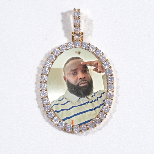 3D Oval Custom Picture Pendant