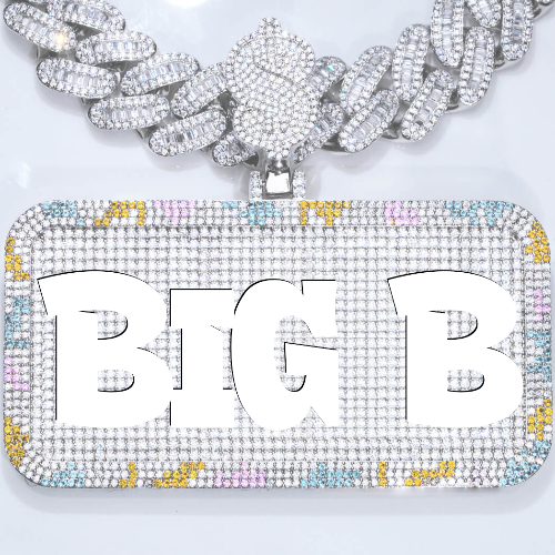 CUSTOM LETTER NECKLACE 3D COLORFUL SQUARE