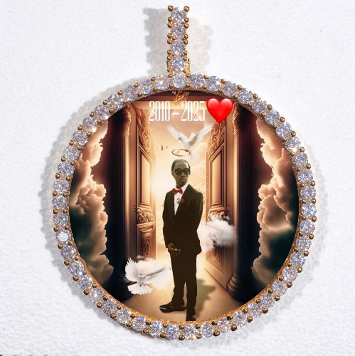 LARGE 3D CIRCLE CUSTOM PICTURE PENDANT