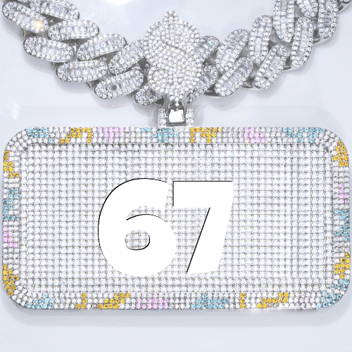 CUSTOM LETTER NECKLACE 3D COLORFUL SQUARE