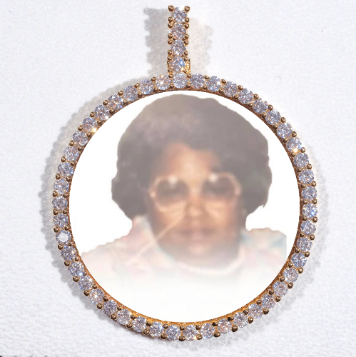 LARGE 3D CIRCLE CUSTOM PICTURE PENDANT
