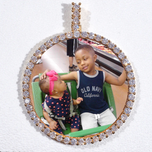 LARGE 3D CIRCLE CUSTOM PICTURE PENDANT