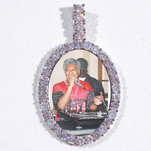 Large 3D Oval Custom Picture Pendant