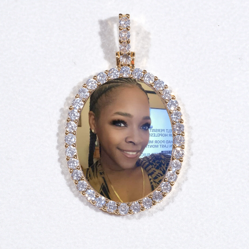 3D Oval Custom Picture Pendant